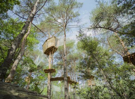 The Bois des Musiciens - Net trail in the air and musical huts